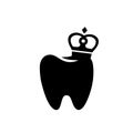 Crown on tooth icon isolated on white background Royalty Free Stock Photo