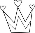 Crown on a white background. Cute pencil drawing. Royalty Free Stock Photo