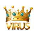 Crown with the word virus