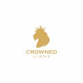 Crowned Lion Logo. Lion vector Illustration