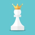 Crowned white pawn