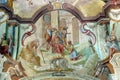 Crowning of Jesus with a crown of thorns, fresco in the church of Our Lady of Snow in Kutina, Croatia