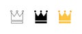 Crowns collection. Crown in different styles. Crowns isolated on white background. Crown vector icons. Vector