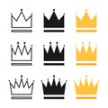 Crowns collection. Crown in different styles. Crowns isolated on white background. Crown vector icons. Vector