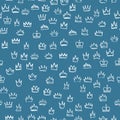 Crowns seamless pattern. Hand drawn texture with sketches of the royal crown, majestic tiara, beautiful diadem, royal Royalty Free Stock Photo