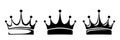 Crowns. Vector black silhouettes. Royalty Free Stock Photo