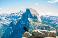 Crows eye View of Yosemite`s Half Dome Royalty Free Stock Photo