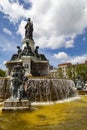 Crozatier Fountains in Breuil Square - Le Puy-en-Velay - France Royalty Free Stock Photo