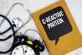 CRP C-Reactive Protein text with stethoscope and alarm clock on marble background Royalty Free Stock Photo