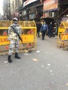 CRPF Security Jawan With Gun At old delhi market india on 22 November 2020