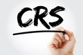 CRS - Central Reservation System acronym with marker, technology concept background Royalty Free Stock Photo