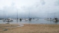 Boat, beach, rainy day datail Ilha Bela, Sao Paulo