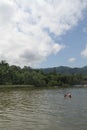 Guarau beach people leisure moutain blue sky Peruibe