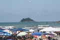 Guarau beach people leisure island blue sky Peruibe