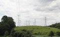 Telecommunication towers grass landscape and trees sly  Sao Paulo Royalty Free Stock Photo