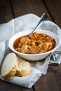 Crubeens with tomato sauce and bread Royalty Free Stock Photo