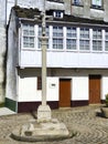 Cruceiro or chritian cross in A Fonsagrada village, Way to Santiago, Lugo province, Spain