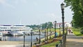 cruceros fluviales en el puerto de Uglich Royalty Free Stock Photo
