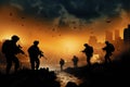 In the crucible of war, a forces fighters silhouette emerges