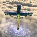 Crucified Cyborg in the Clouds