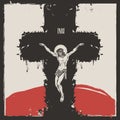 Crucified Jesus Christ on the cross, a religious symbol