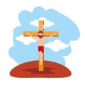 Crucified Jesus. vector