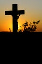 Crucifix afterglow. Royalty Free Stock Photo