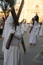 Crucifix bearer in the good friday procession Royalty Free Stock Photo
