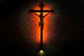 Crucifix of the Catholic Christian in silhouette. Royalty Free Stock Photo