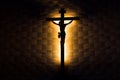Crucifix of the Catholic faith in silhouette