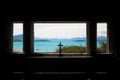 Crucifix at Church of the Good Shepherd, Lake Tekapo Royalty Free Stock Photo