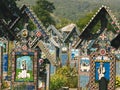 Crucifix in cimitirul vesel merry cemetery in Sapanta, Maramures