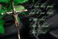 Crucifix Cross on black background with text for holy week Royalty Free Stock Photo