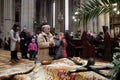 The crucifix in front of God`s tomb, exhibited on Holy Saturday and prepared for veneration in the Zagreb Cathedral