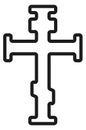 Crucifix icon. Orthodox christian cross line silhouette