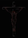 Crucifix Jesus Christ Outline Black Royalty Free Stock Photo