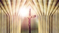 Crucifix, jesus on the cross in church Royalty Free Stock Photo