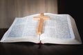 The crucifix lay on the bible. It is a blessing from God with the power and power of holiness, which brings luck and shows