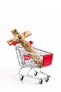 Crucifix in shopping cart