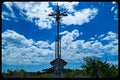 Crucifix spire  Holy family shrine Gretna Nebraska Royalty Free Stock Photo