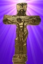 Crucifix in Starburst background Royalty Free Stock Photo