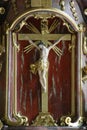 Crucifix at the tabernacle, main altar in the church of Helena in Zabok, Croatia
