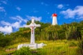 Crucifix and tower on St. Barthelemy Island