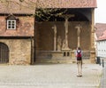 Crucifixes in old town of Bad Wimpfen Germany