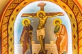 Crucifixion Christ Fresco St Photios Greek Orthodox Shrine Saint Augustine Florida Royalty Free Stock Photo