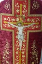 Crucifixion, detail of church vestment made by Sisters of Charity of Saint Vincent de Paul in Zagreb