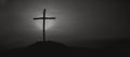 Crucifixion Of Jesus Christ - Cross At Sunset. The concept of the resurrection of Jesus in Christianity. Crucifixion on Calvary or Royalty Free Stock Photo