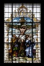 Crucifixion, Jesus died on the cross, stained glass Royalty Free Stock Photo