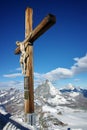 Crucifixion on Matterhorn Glacier Paradise near Matterhorn Peak, Alps Royalty Free Stock Photo