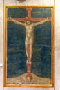 Crucifixion painting at the exhibition in the Castelvecchio Museum of the Castelvecchio Castello Scaligero fortress in Verona,